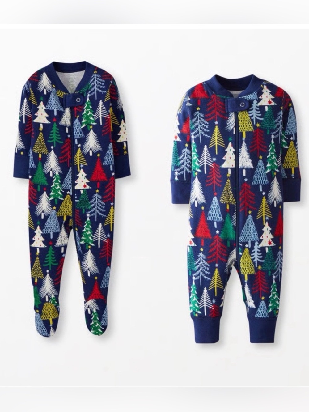 Hanna Andersson Color Holiday Tree Print Zippered Footie Sleeper